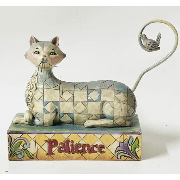 Jim Shore Heartwood Creek 2006 Patience Cat Figure With Bird V4006926 - Picture 1 of 6